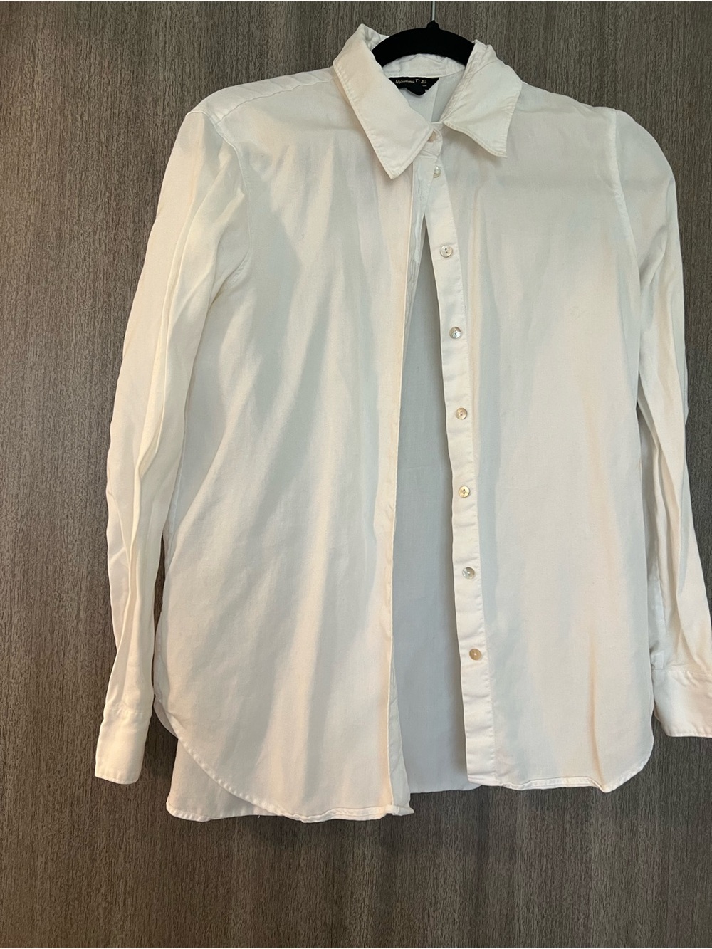Massimo Dutti White Long-Sleeve Button Shirt